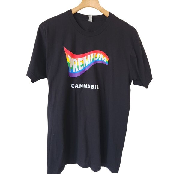 Black Skymint Premium Cannabis Rainbow Graphic T-Shirt L 100% Cotton Casual - Picture 2 of 7